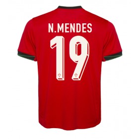 Portugal Nuno Mendes #19 Hjemme skjorte EM 2024 Kortermet